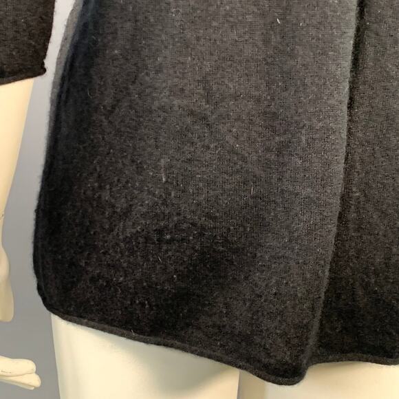 THE ROW Size L Black Cashmere Silk 3/4 Sleeves Scoop Neck Pullover - Picture 4 of 8